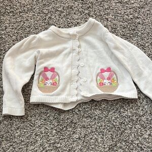 Kids White Cardigan with Bunny Design